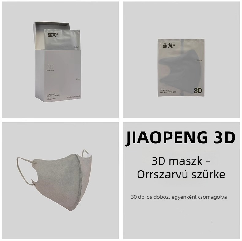 Jiao Peng Prémium Kiadású 3D Légáteresztő Meleg Arcmaszk – Divatos Védő Egyszer Használható