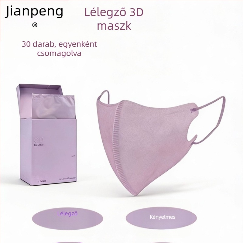 Jiao Peng Prémium Kiadású 3D Légáteresztő Meleg Arcmaszk – Divatos Védő Egyszer Használható