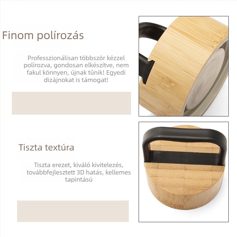 70 mm bambusz spirálfedél üvegpohárhoz és tárolóüveghez