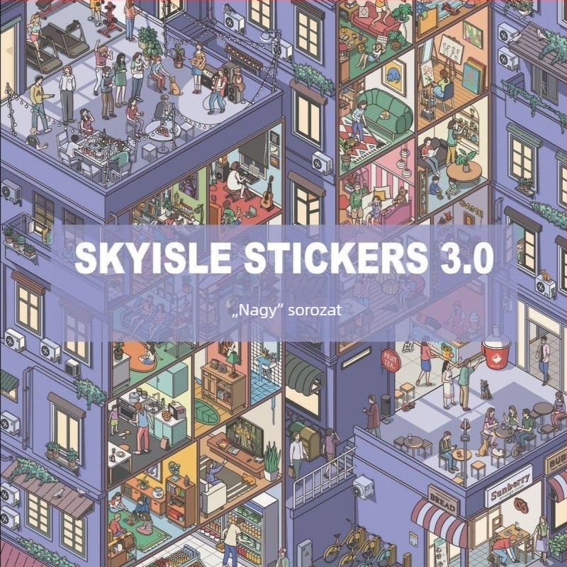 Sky Island 3.0 – Nagy sor látvány-matricák, rajzfilmszerű motívumokkal, éjszakai relaxációhoz