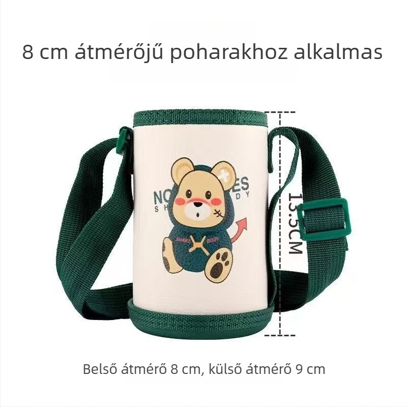 Gyerekeknek készült szigetelt vízpalack tok vállpánttal