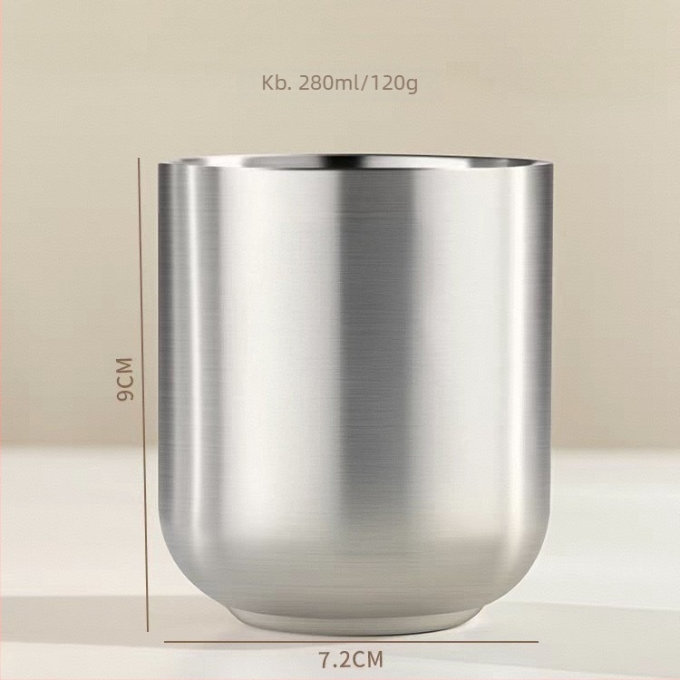 304 rozsdamentes acél gyermekeknek készült pohár, dupla falú, égési sérülés elleni, 200 ml, fedél nélkül