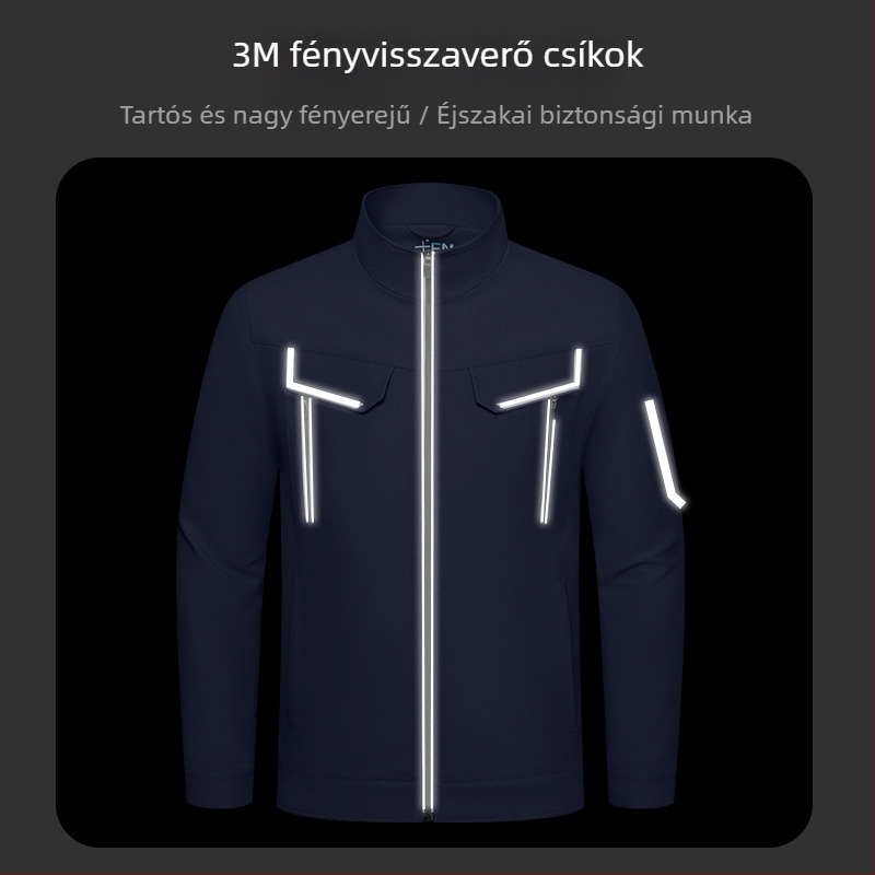 3M fényvisszaverő szalaggal laminált anti-sztatikus munkaruházati dzseki ipari felhasználásra