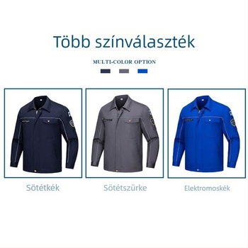 Férfiaknak sav- és lúgálló védőmunkaruha-készlet fényvisszaverő elemekkel, antisztatikus, nyári, vékony.