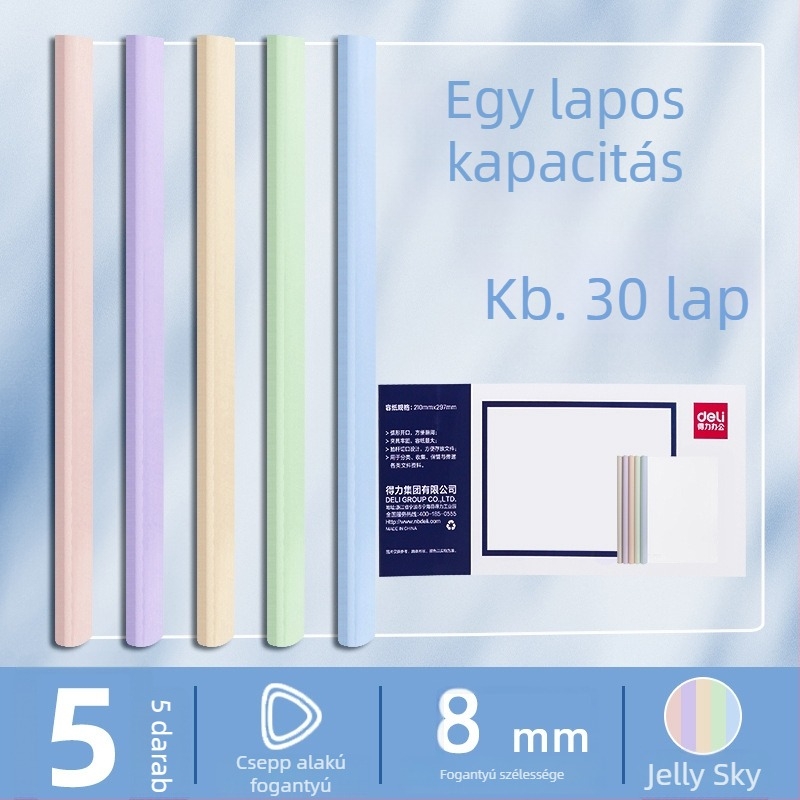 Deli 5 darab forgó karos klipsz A4-es papírhoz, megerősített karú záró – irodai mappa