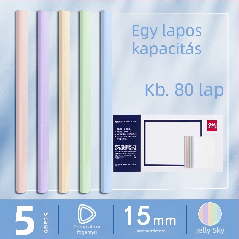 Deli 5 darab forgó karos klipsz A4-es papírhoz, megerősített karú záró – irodai mappa