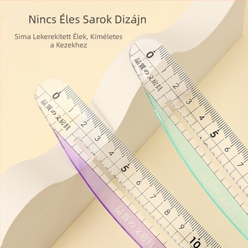 Hullámos, ívelt vonalzó éles sarkok nélkül, 15 cm, egyszerű, kreatív rajzoló vonalzó diákoknak, nagy számjegyekkel a skálán