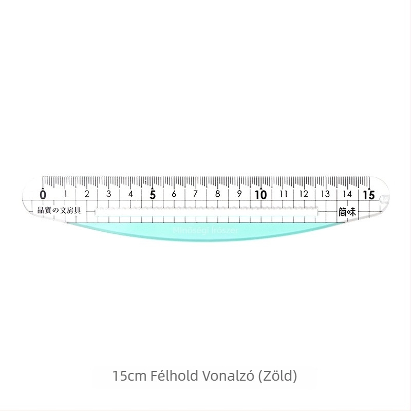Hullámos, ívelt vonalzó éles sarkok nélkül, 15 cm, egyszerű, kreatív rajzoló vonalzó diákoknak, nagy számjegyekkel a skálán