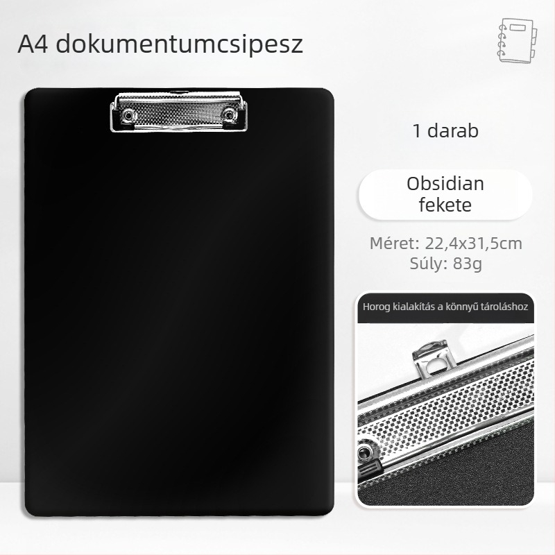 A4 Morandi színpaletta mappa klipekkel, dokumentumok rendezéséhez, írópad, irodai kellékek