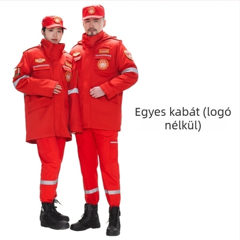 Téli vészhelyzeti mentőmunkaruha – pamuttal bélelt edződzseki