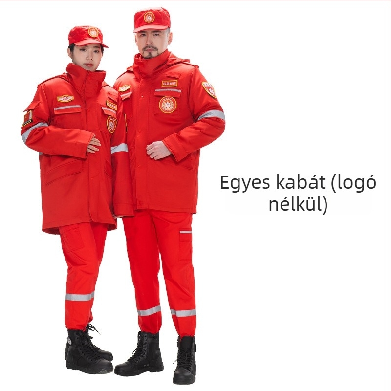Téli vészhelyzeti mentőmunkaruha – pamuttal bélelt edződzseki