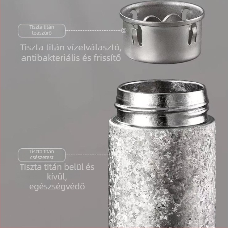 Tiszta titán termosz pohár, ajándék, hordozható belső titánnal