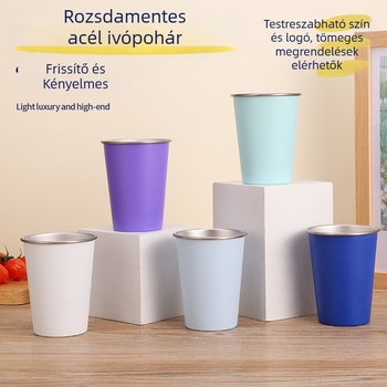 304 rozsdamentes acél szigetelt pohár, csavaros fedéllel, hordozható, logóval testre szabható