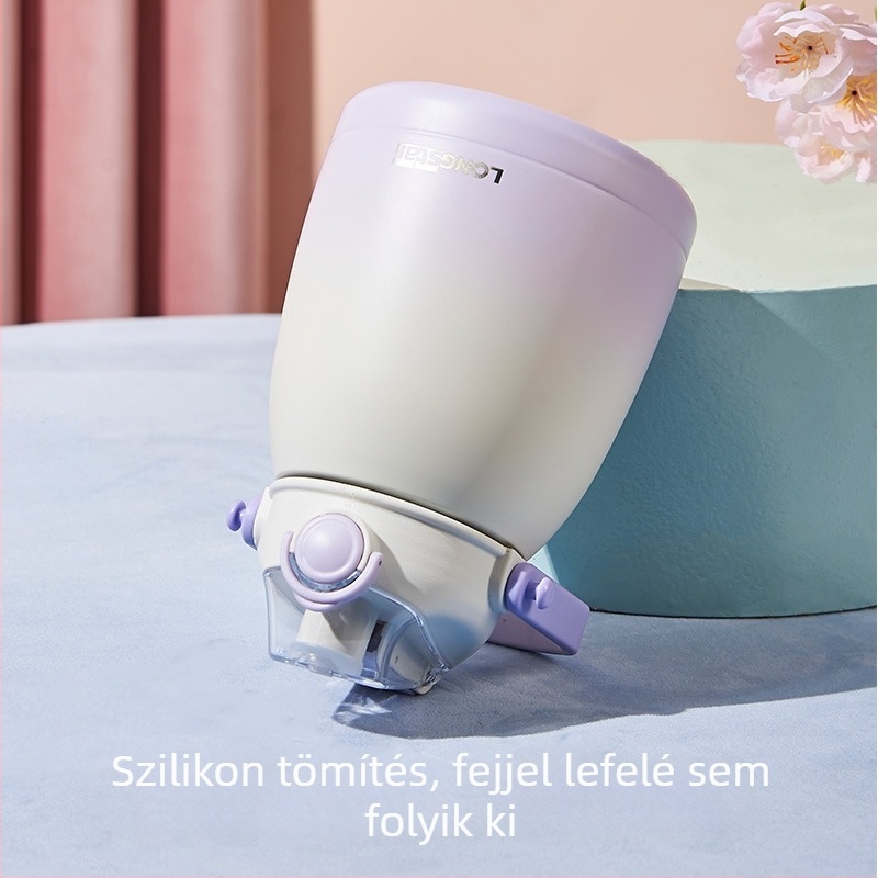 Nagy kapacitású vákuum-szigetelt bögre szívószállal, meleg- és hidegtartó, 304 rozsdamentes acélból, hordozható, uniszex