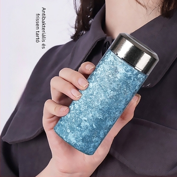 Tiszta titán termosz tea számára, mini, hordozható, vákuum-szigeteléssel, otthoni használatra, elegáns megjelenés
