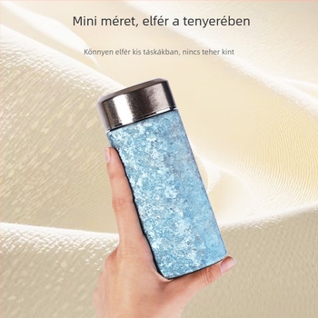 Tiszta titán termosz tea számára, mini, hordozható, vákuum-szigeteléssel, otthoni használatra, elegáns megjelenés