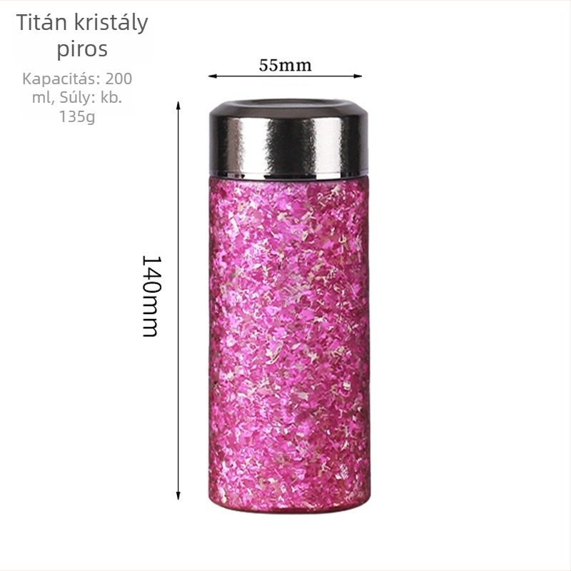 Tiszta titán termosz tea számára, mini, hordozható, vákuum-szigeteléssel, otthoni használatra, elegáns megjelenés