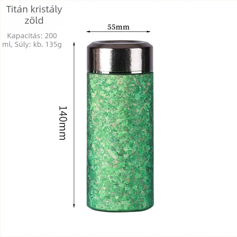Tiszta titán termosz tea számára, mini, hordozható, vákuum-szigeteléssel, otthoni használatra, elegáns megjelenés
