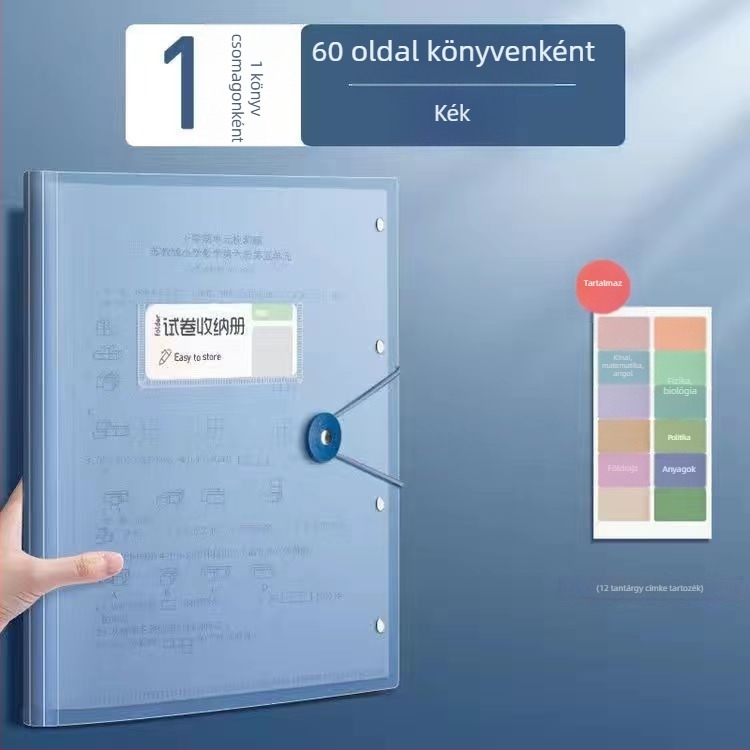 A4-es vizsgadolgozat-dosszié, nagy kapacitású tároló, 40/60 oldal a diákok dokumentumainak tárolására