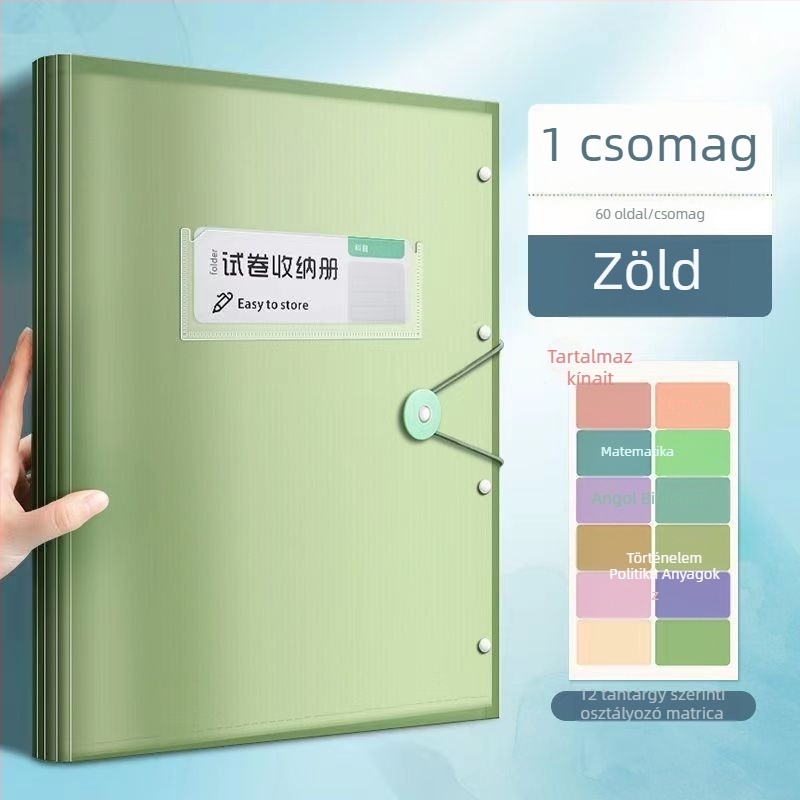 A4-es vizsgadolgozat-dosszié, nagy kapacitású tároló, 40/60 oldal a diákok dokumentumainak tárolására