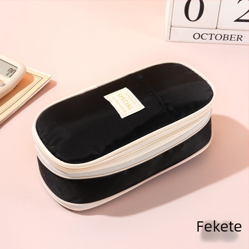 Nagy kapacitású ceruzatartó táska, elegáns kihúzható diákkellék-táska macaron színekben, többfunkciós ceruzatartó