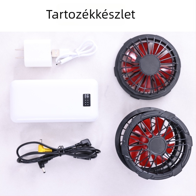 Férfiaknak szánt pamut nyári hűtőmunkaruha ventilátorral hegesztéshez