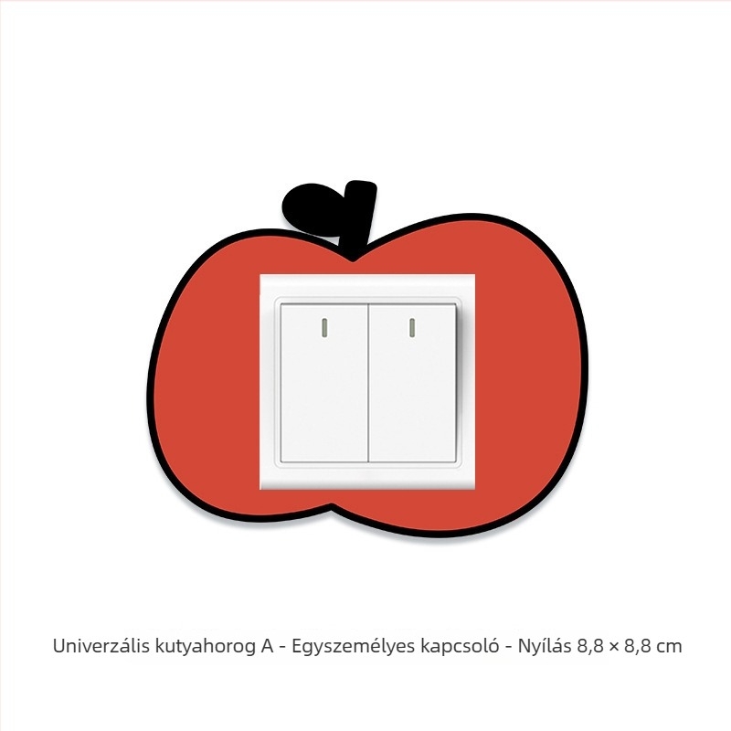 Öntapadós, vízálló dekoratív falikép kapcsoló és konnektor fedél – aranyos állatfigurák, gyerekszobába, akril