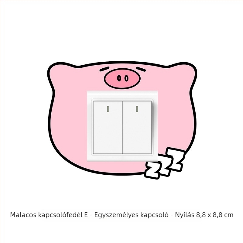 Öntapadós, vízálló dekoratív falikép kapcsoló és konnektor fedél – aranyos állatfigurák, gyerekszobába, akril