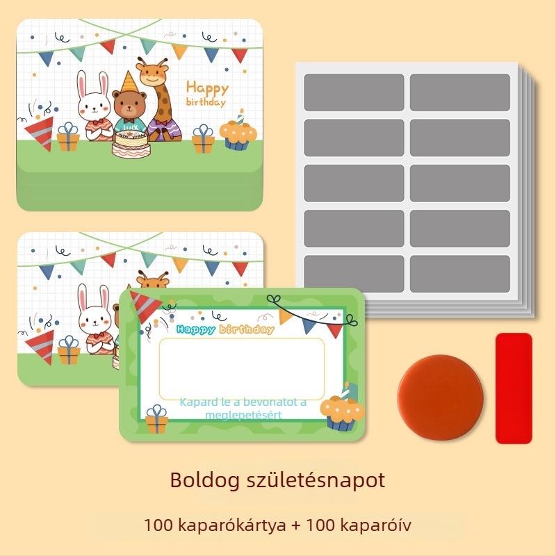 Diákoknak szóló kreatív nyeremény Scratch-kártya — testreszabható tartalom, tanár díj kártya, DIY szerencse-kártya