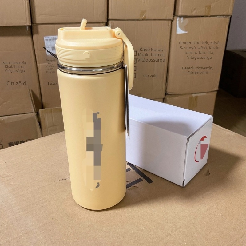 Lulu sportos vízpalack termosz, 530 ml, hordozható rozsdamentes acélból készült
