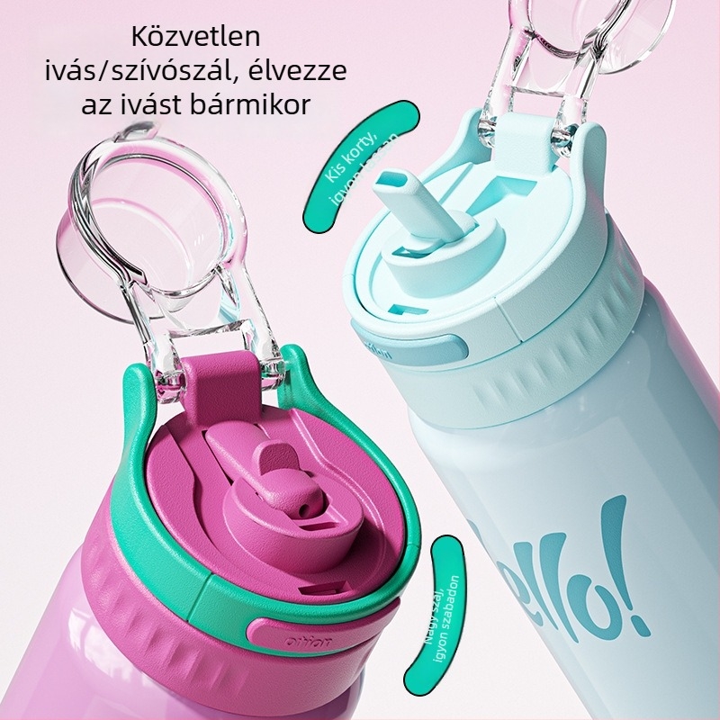 Knorr 316 rozsdamentes acél termos pohár pop-top fedéllel ellátott, ütésálló és kopásálló, hideg italok tartására, hordozható kültéri sportokhoz, irodába és autóba