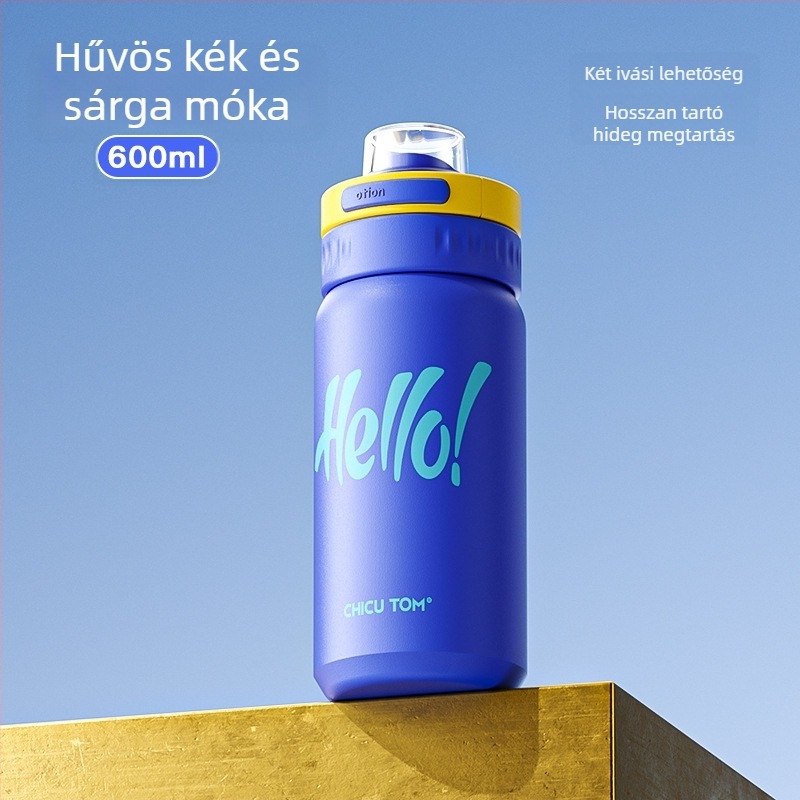 Knorr 316 rozsdamentes acél termos pohár pop-top fedéllel ellátott, ütésálló és kopásálló, hideg italok tartására, hordozható kültéri sportokhoz, irodába és autóba