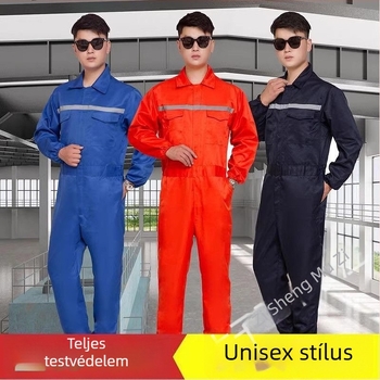 Légáteresztő kapucnis munkaruha autójavításhoz, porvédő és kopásálló, plusz méret, uniszex.