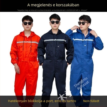 Légáteresztő kapucnis munkaruha autójavításhoz, porvédő és kopásálló, plusz méret, uniszex.