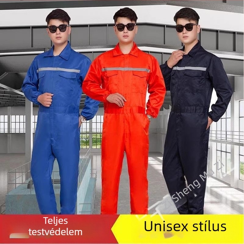 Légáteresztő kapucnis munkaruha autójavításhoz, porvédő és kopásálló, plusz méret, uniszex.