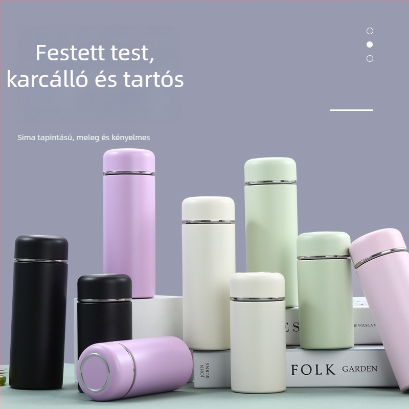 Új mini zseb termosz 316 rozsdamentes acélból, egyszerű minimalist dizájn, hordozható teás pohár rekesszel