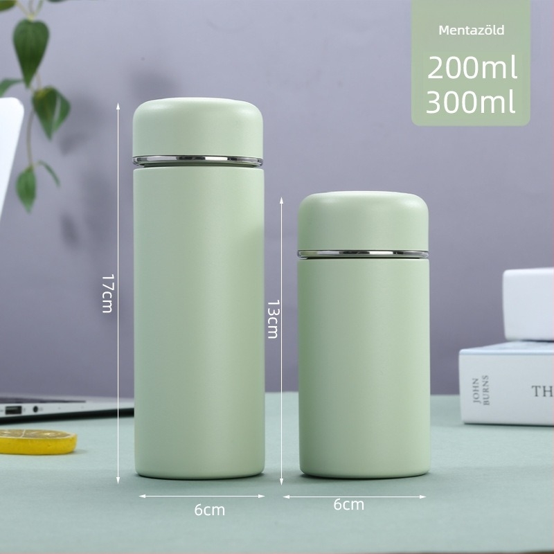 Új mini zseb termosz 316 rozsdamentes acélból, egyszerű minimalist dizájn, hordozható teás pohár rekesszel