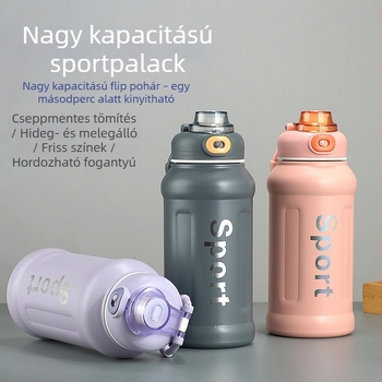 304 rozsdamentes acélból készült sportos palack szívószállal, hőszigetelt, hordozható kültéri használatra – férfiak és nők számára