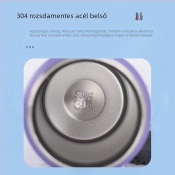 304 rozsdamentes acélból készült pohár szívószállal és fedéllel, hordozható termosz egyenes iváshoz
