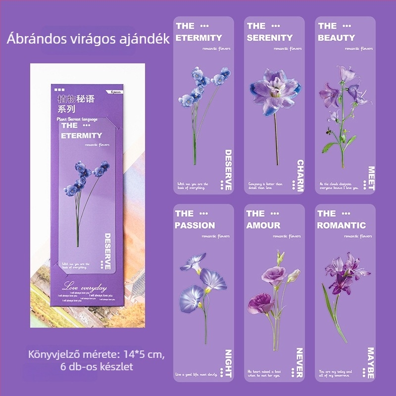 PET Átlátszó könyvjelző – Természetes növények sorozat, Szárított margaréta, Művészi dizájn, DIY