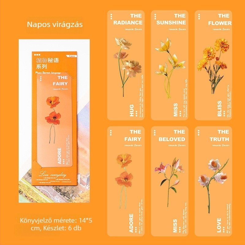 PET Átlátszó könyvjelző – Természetes növények sorozat, Szárított margaréta, Művészi dizájn, DIY