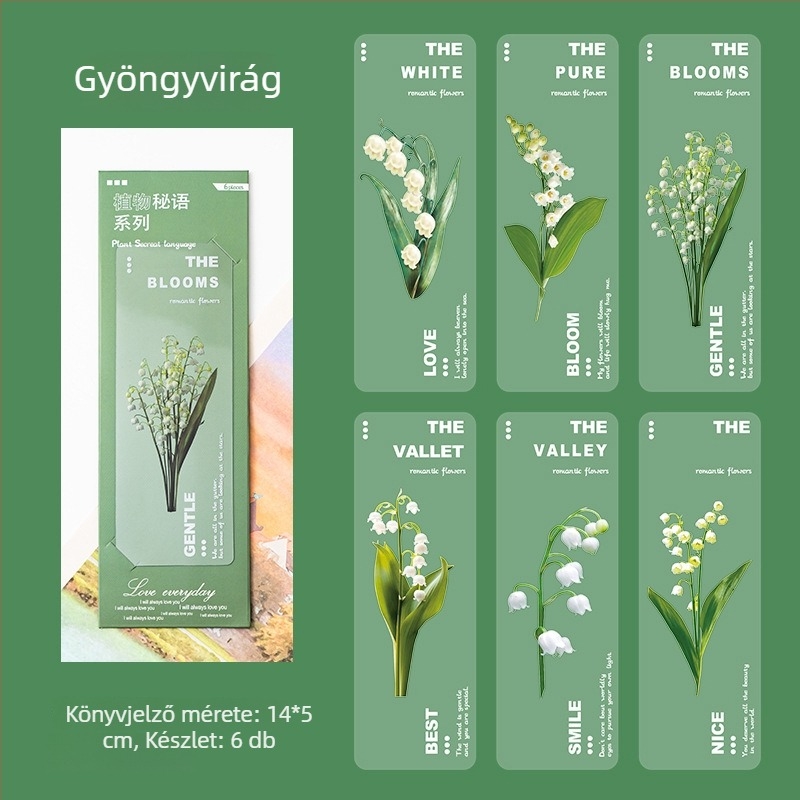 PET Átlátszó könyvjelző – Természetes növények sorozat, Szárított margaréta, Művészi dizájn, DIY