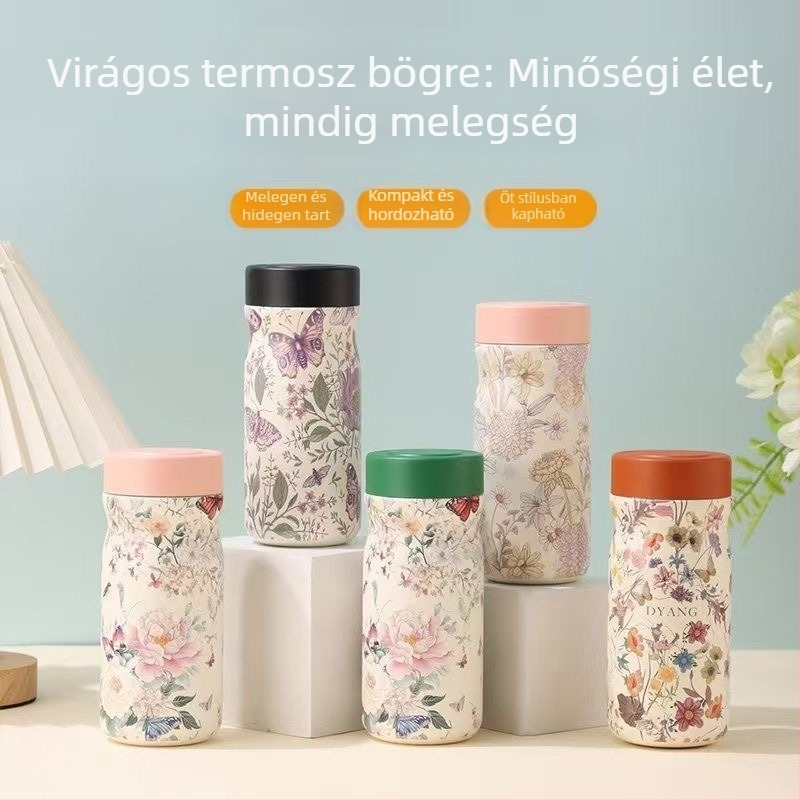 Személyre szabható, kreatív mini pohár 316 rozsdamentes acélból, vákuum-szigeteléssel, kompakt, hordozható teás pohár
