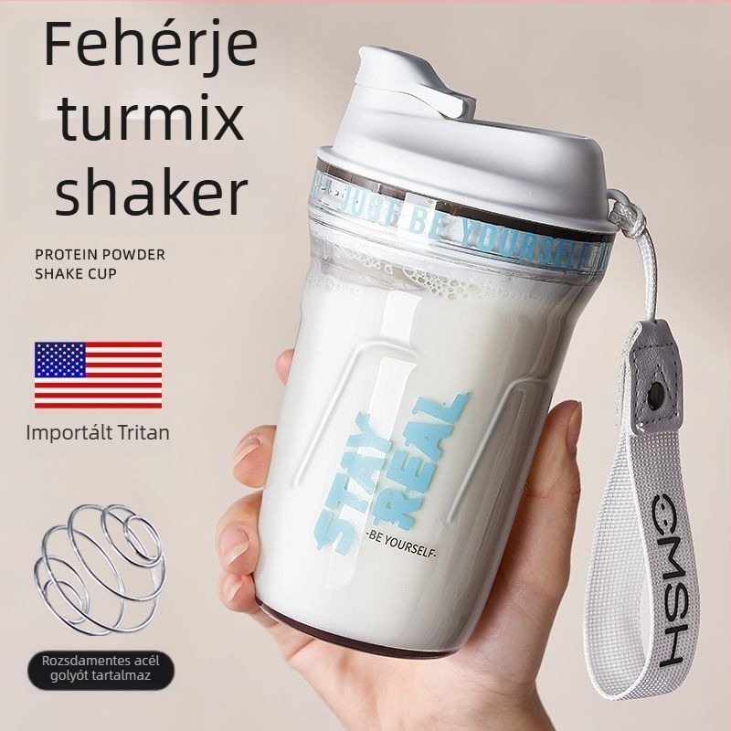 TRITÁN proteín shaker sporthoz – férfiak és nők számára, vízpalack, keverő, hőálló