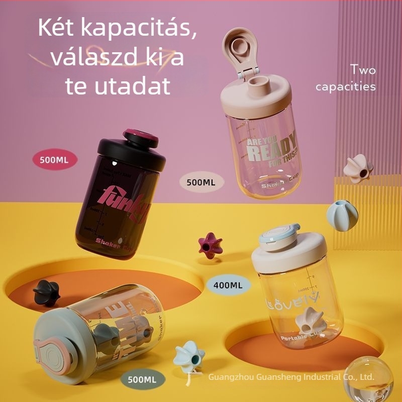 400 ml hordozható edzéshez tervezett shakertál, szivárgásmentes, fehérje por shaker, élelmiszer-minőségű keverő pohár