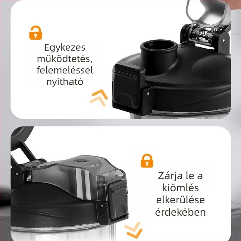 Sport- és fitnesz shaker pohár skálával – nagy kapacitású, hőálló, élelmiszer-minőségű műanyagból