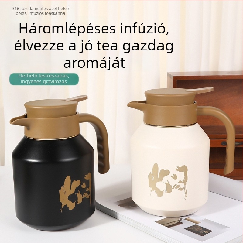 316-os rozsdamentes acélból készült vákuum-szigetelt teáskanna és kávés kanna, kültéri használatra, nagy kapacitás