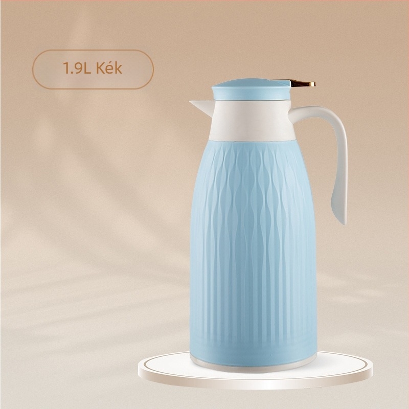 Európai stílusú, hőszigetelt vízmelegítő kanna otthoni használatra, nyomásos működésű, üveg belső tartállyal