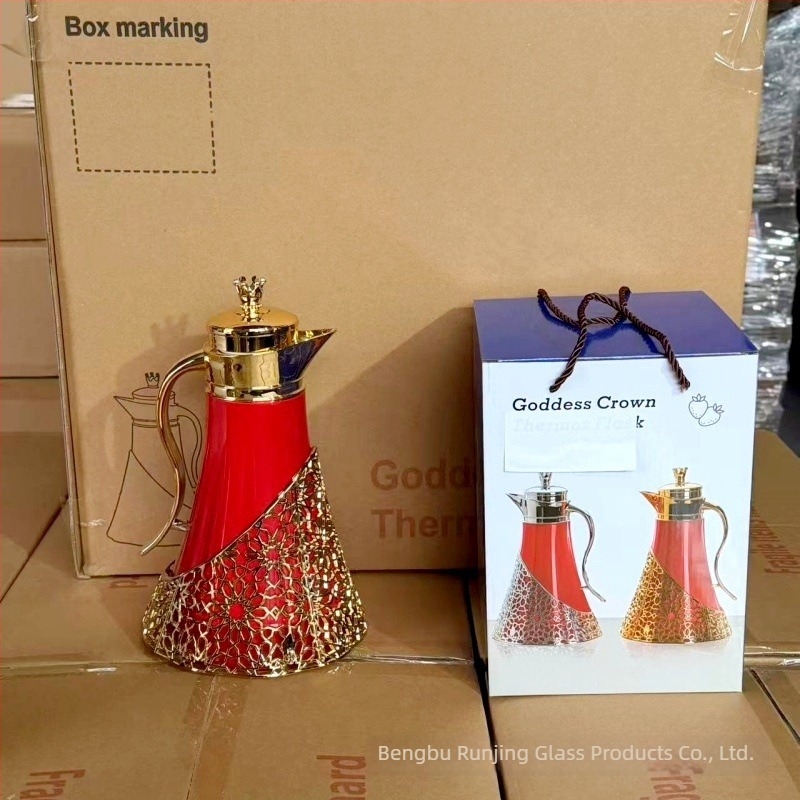 Qixiang üveg termosz korona istennőnek, otthoni használatra, kávé és tejjel készült tea számára, elegáns szigetelt üveg