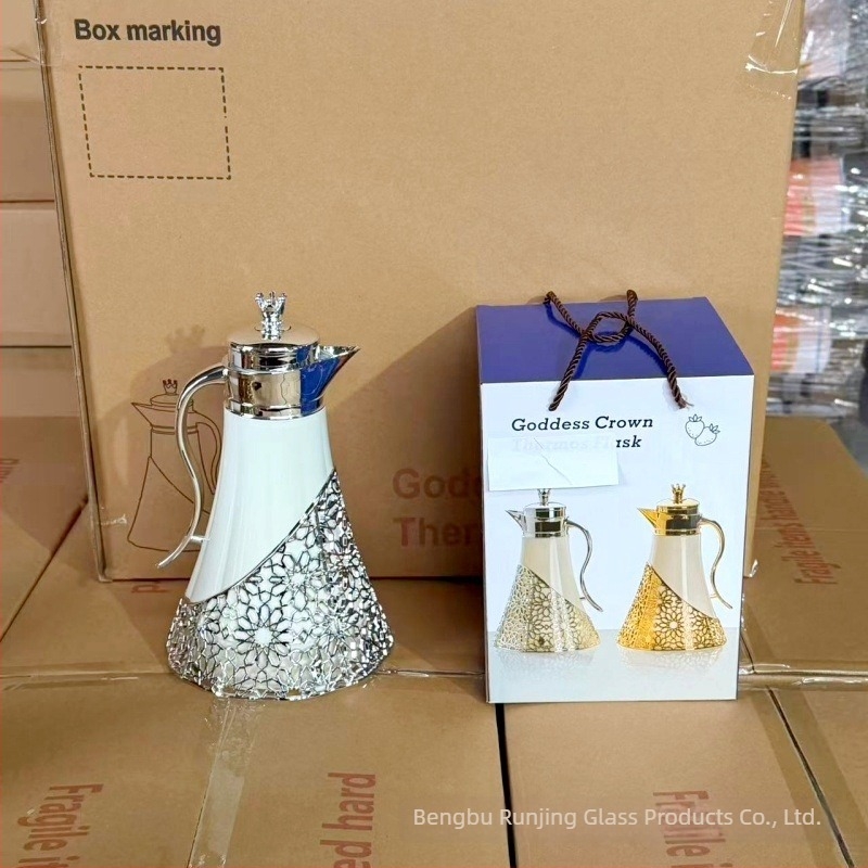Qixiang üveg termosz korona istennőnek, otthoni használatra, kávé és tejjel készült tea számára, elegáns szigetelt üveg